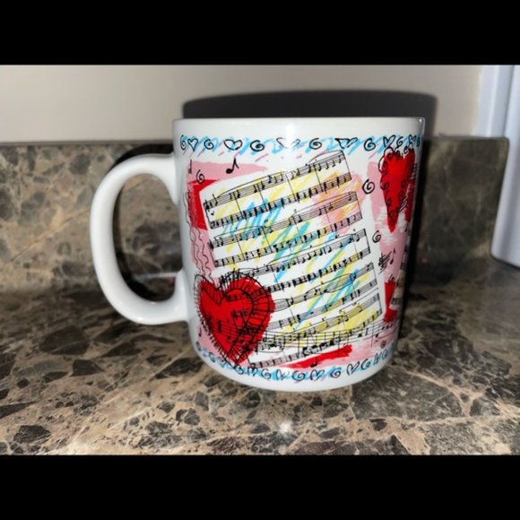 Vintage Russ Berrie Hearts and Music Mug - Picture 4 of 9
